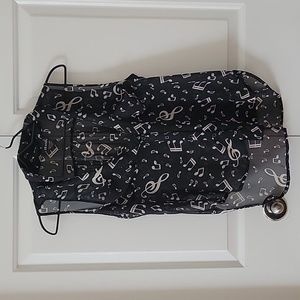 Sheer Music Note Top